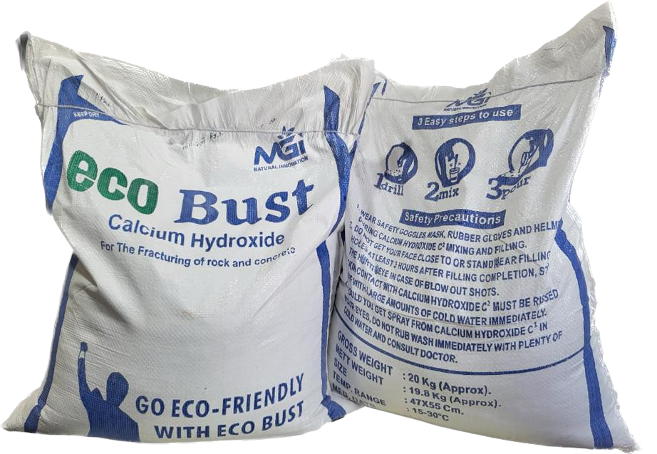 Ecobust in action breaking concrete